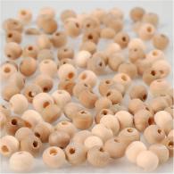 CC Wooden Bead, Dia. 5 mm, hole size 1,5 mm, 100 pc/ 1 pack - #591134