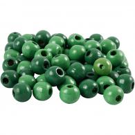 CC Wooden Beads, green, Dia. 12 mm, hole size 3 mm, 22 g/ 1 pack - #591144