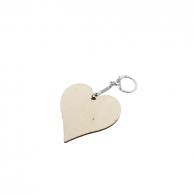 CC Wooden Keychains Heart 6 cm 12 pieces - #590910