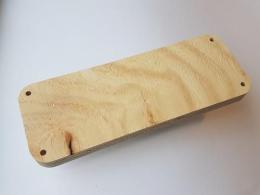 CraftEmotions Craft Wood -Macramé- Shelf rectangle (rounded) 26,8x10cm - 1,8cm - holes 7mm - #210248