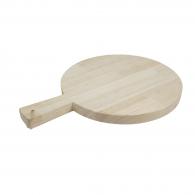Cutting board rubberwood round with wooden handle - #599644