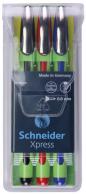 Fineliner Schneider Xpress 0,8mm etui 1x zwart, 1x rood, 1x blauw - #512390