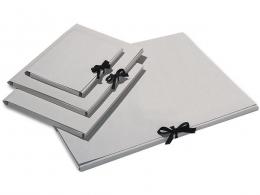 Folia Folder made of grey cardboard - A2 - With ribbon - #594013