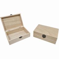 Pauwlonia Rectangular Wooden Box Without Dividers,, 17 cm x 12 cm x 6 cm - #599757