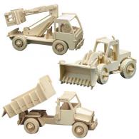 Pebaro Wooden Construction Set Construction Vehicles - #589497
