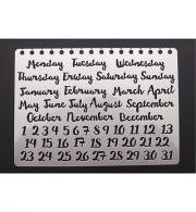 Stencil Bulletjournal month/days - #550098