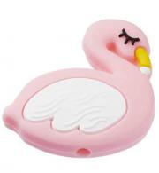 Zwaan uit silicoon voor speenketting 35mm, Roze - #527363